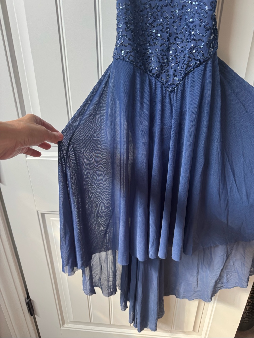 Balera Navy Sequin Dance Maxi Mesh Dress S/M - Picture 5 of 9